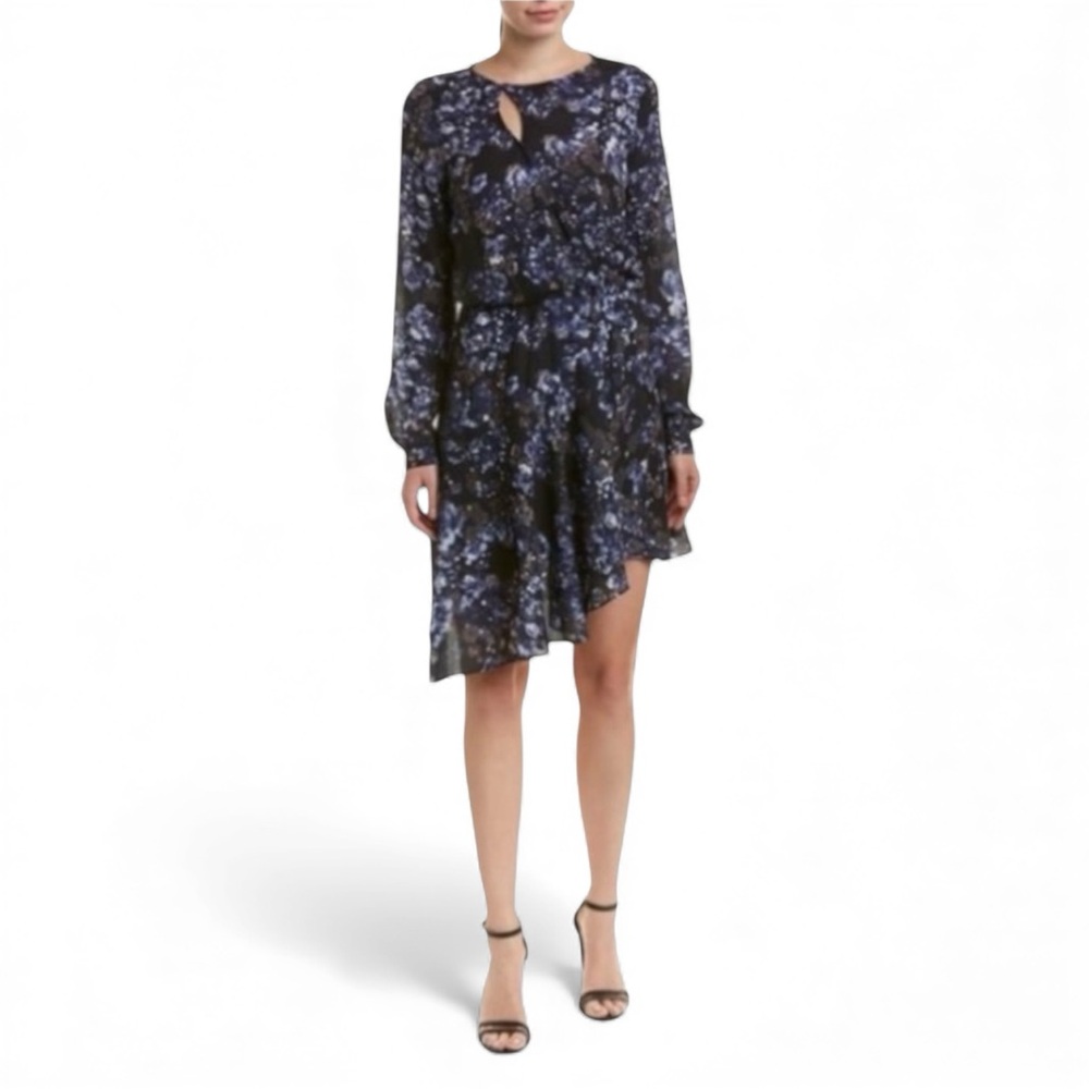 Parker New York Asymmetrical Dress Blue Bonnet Sizes Small Large